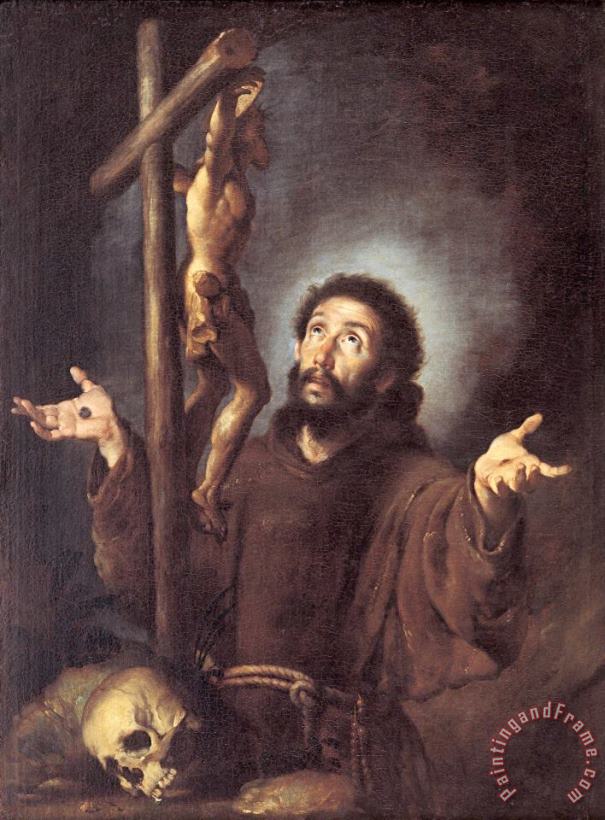 Bernardo Strozzi St Francis of Assisi Adoring The Crucifix Art Print