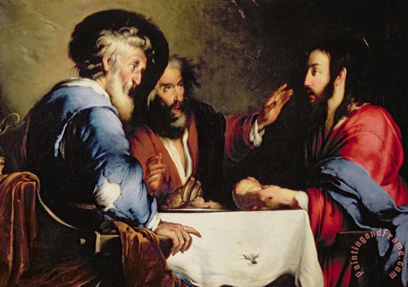 Supper at Emmaus painting - Bernardo Strozzi Supper at Emmaus Art Print