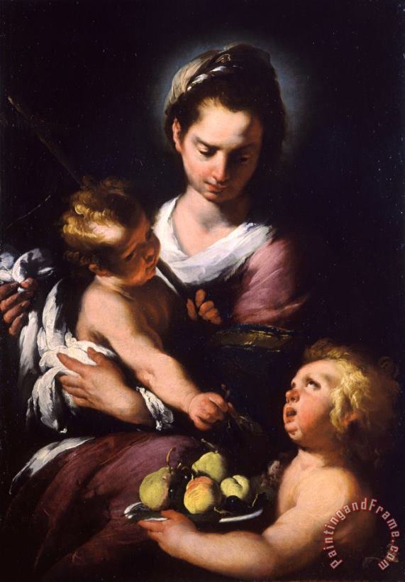 Bernardo Strozzi The Virgin And Child with The Infant Saint John Art Painting