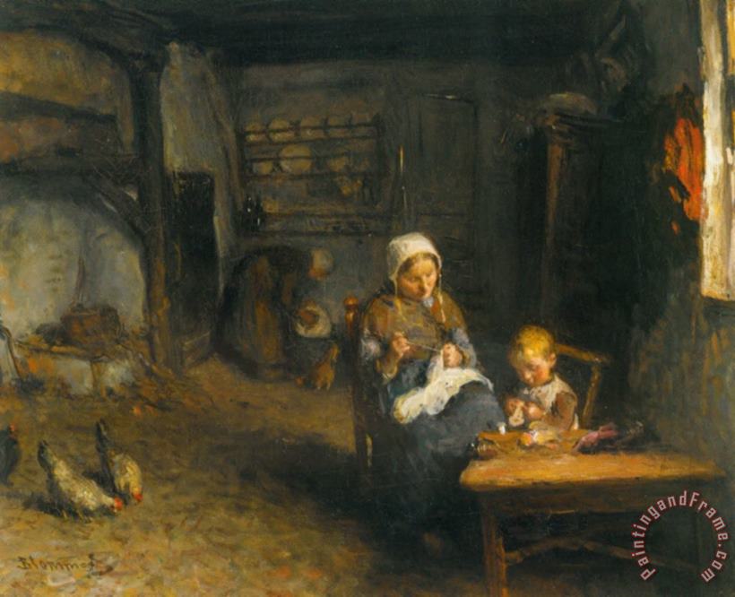 Mother's Little Helper painting - Bernardus Johannes Blommers Mother's Little Helper Art Print