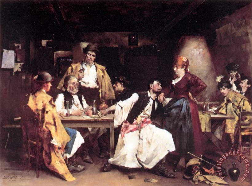 In The Tavern painting - Bertalan De Karlovsky In The Tavern Art Print