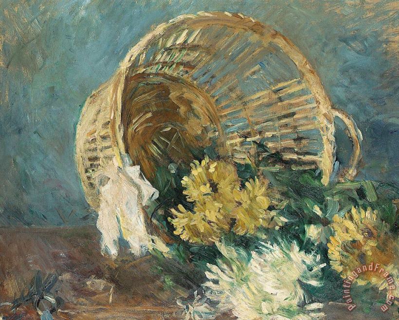 Chrysanthemums Or The Overturned Basket painting - Berthe Morisot Chrysanthemums Or The Overturned Basket Art Print