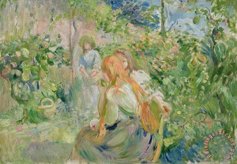 In the Garden at Roche Plate painting - Berthe Morisot In the Garden at Roche Plate Art Print