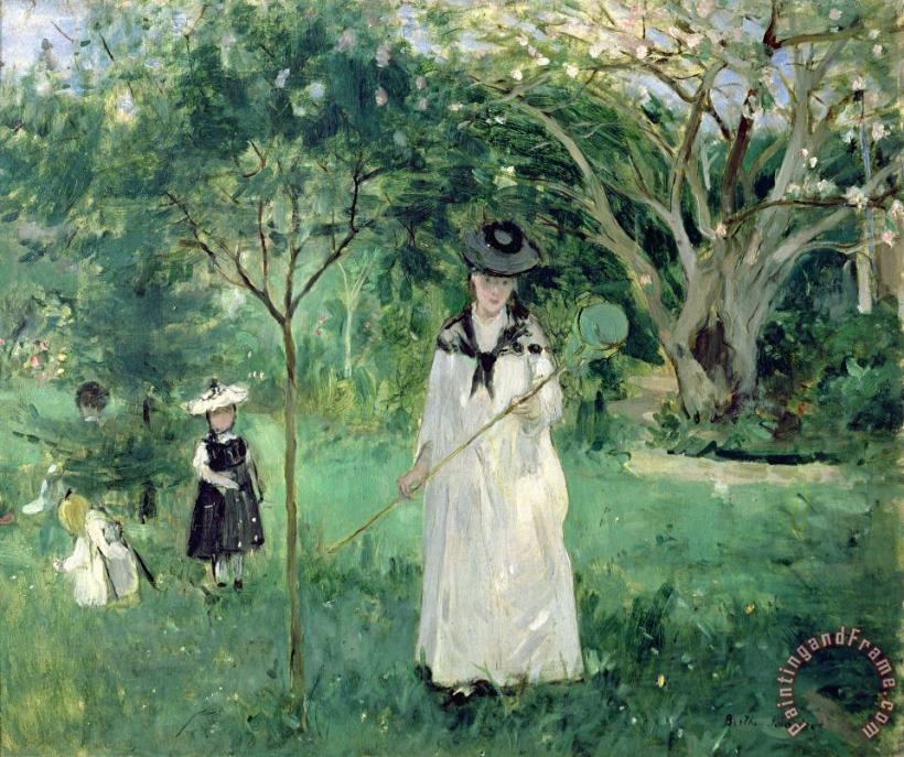 The Butterfly Hunt painting - Berthe Morisot The Butterfly Hunt Art Print