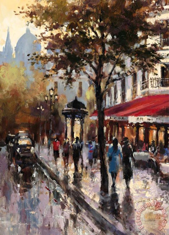 Avenue Des Champs Elysees 1 painting - brent heighton Avenue Des Champs Elysees 1 Art Print