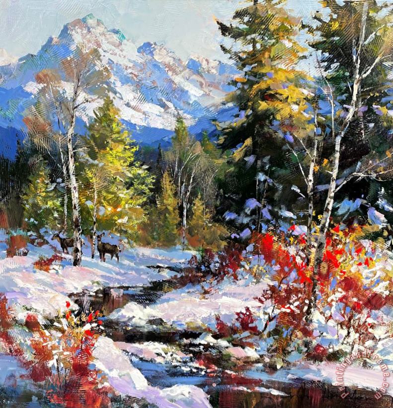 Tamarack Creek painting - Brent Heighton Tamarack Creek Art Print