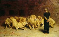 Briton Riviere - Daniel in the Lions Den painting