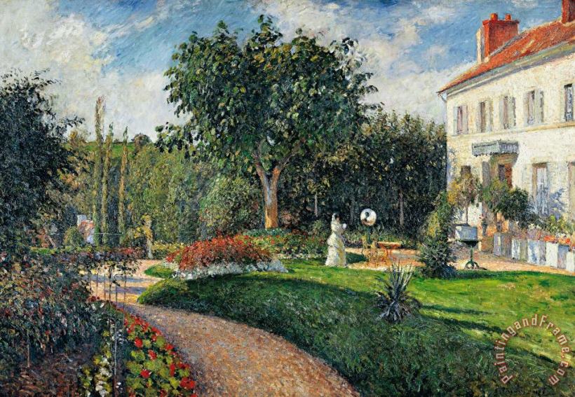Camille Pissarro Garden Of Les Mathurins At Pontoise Painting Garden Of Les Mathurins At Pontoise Print For Sale