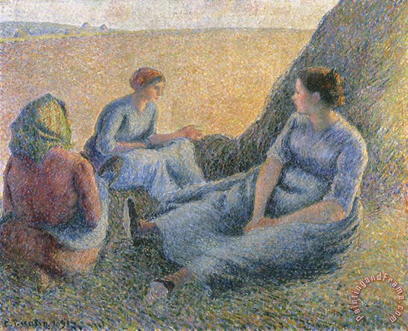 Haymakers Resting painting - Camille Pissarro Haymakers Resting Art Print