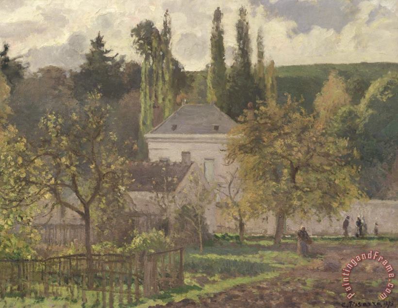 House in the Hermitage painting - Camille Pissarro House in the Hermitage Art Print