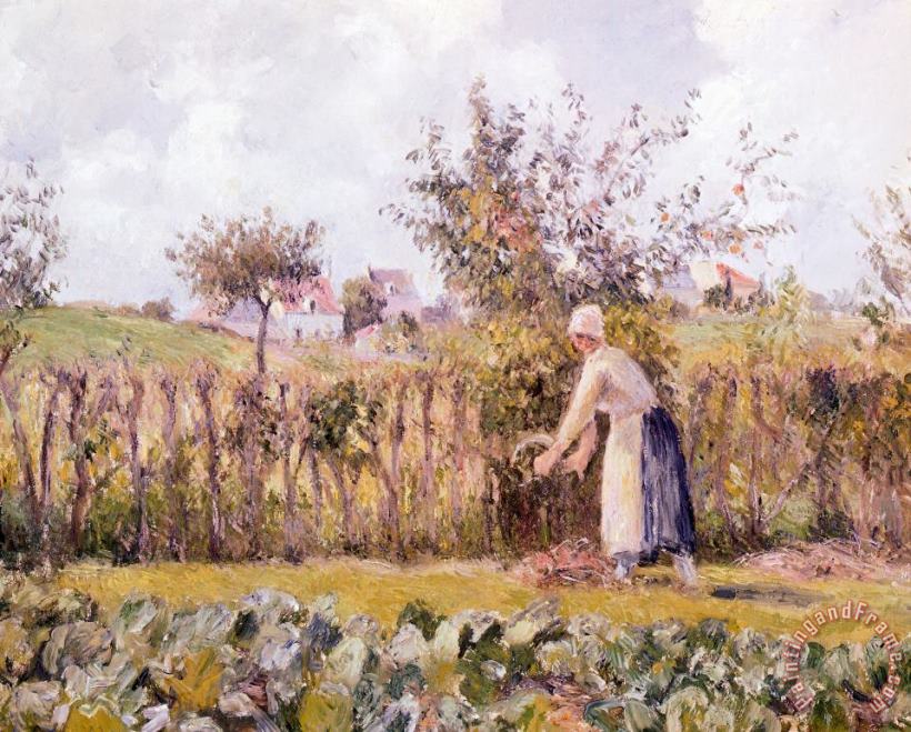 Camille Pissarro In Garden Art Painting