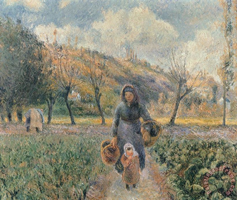 In The Garden painting - Camille Pissarro In The Garden Art Print