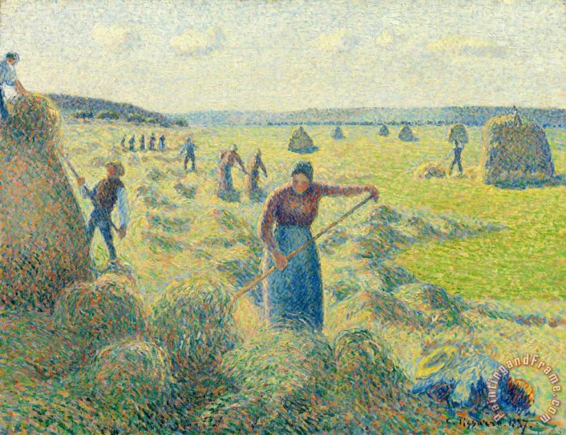La Recolte Des Foins, Eragny painting - Camille Pissarro La Recolte Des Foins, Eragny Art Print