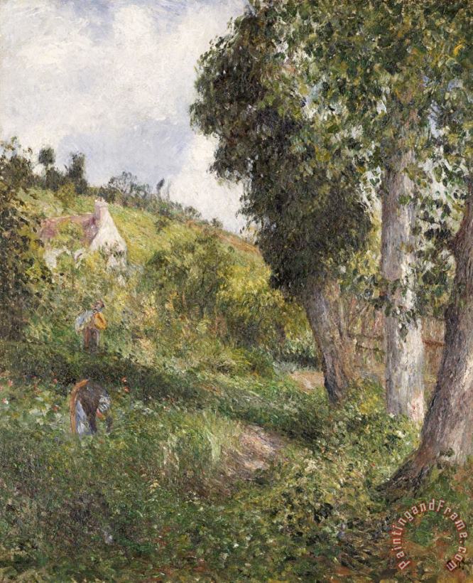 Camille Pissarro Landscape 'with Cabbage' Near Pontoise Art Painting