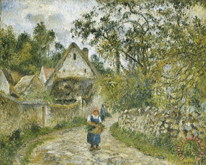 Camille Pissarro Le Chemin De Hameau Chaumieres Au Valhermeil Art Painting