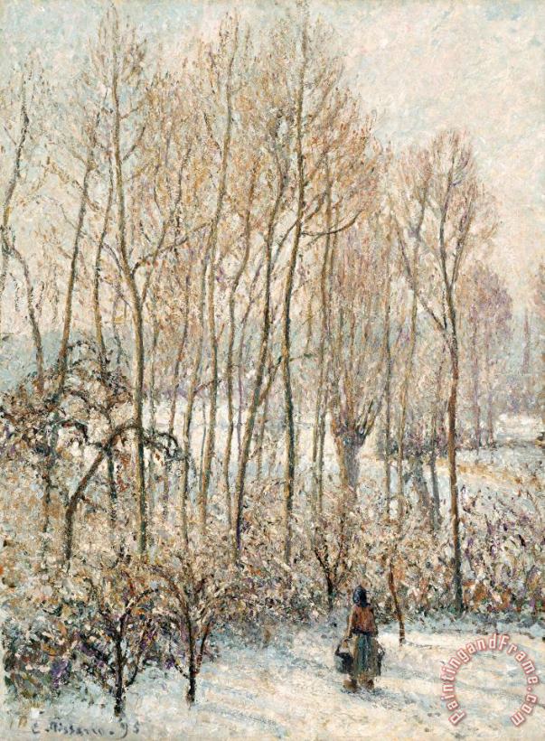 Morning Sunlight on The Snow, Eragny Sur Epte painting - Camille Pissarro Morning Sunlight on The Snow, Eragny Sur Epte Art Print