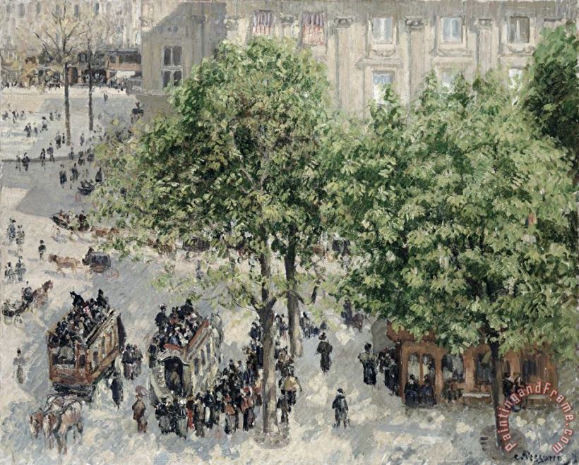 Place Du Theatre Francais painting - Camille Pissarro Place Du Theatre Francais Art Print