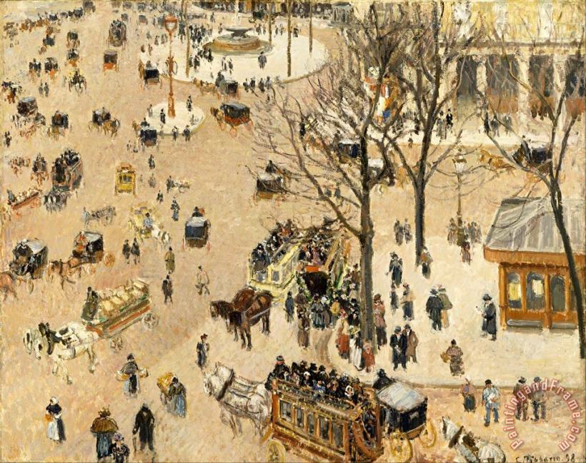 Camille Pissarro Place Du Theatre Francais Art Print