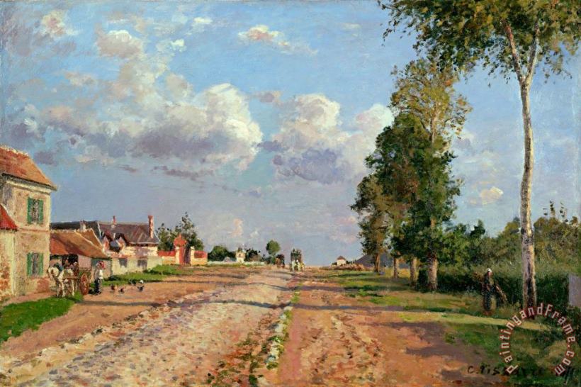 Route De Versailles, Rocquencourt painting - Camille Pissarro Route De Versailles, Rocquencourt Art Print