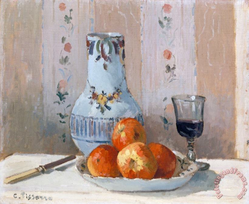 Still Life with Apples And Pitcher painting - Camille Pissarro Still Life with Apples And Pitcher Art Print