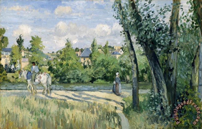 Sunlight on The Road, Pontoise painting - Camille Pissarro Sunlight on The Road, Pontoise Art Print