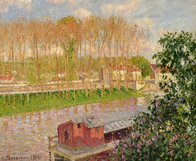 Camille Pissarro Sunset At Moret Sur Loing Art Painting