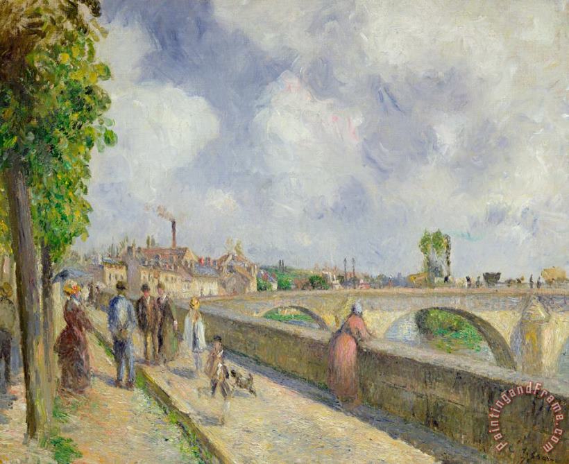 The Bridge at Pontoise painting - Camille Pissarro The Bridge at Pontoise Art Print
