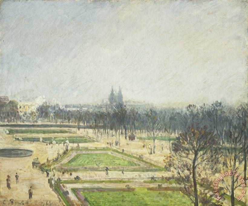 Camille Pissarro The Tuileries Ponds, Mist Art Print