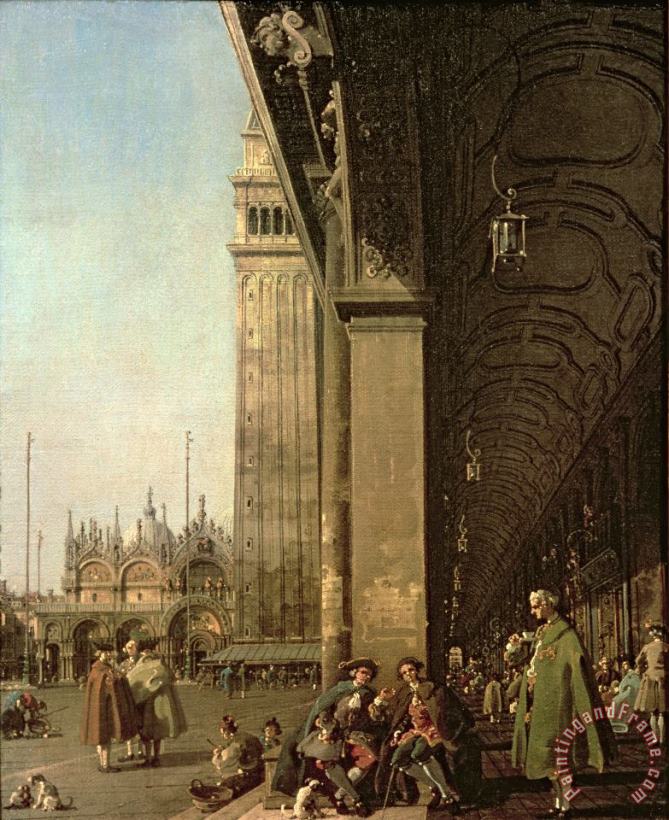 Piazza di San Marco and the Colonnade of the Procuratie Nuove painting - Canaletto Piazza di San Marco and the Colonnade of the Procuratie Nuove Art Print