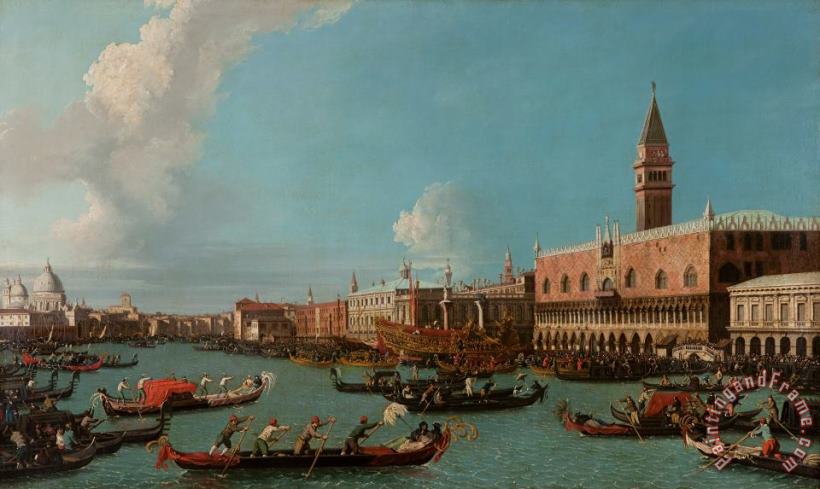 Canaletto View Of Venice With The Doge Palace And The Salute Art Print