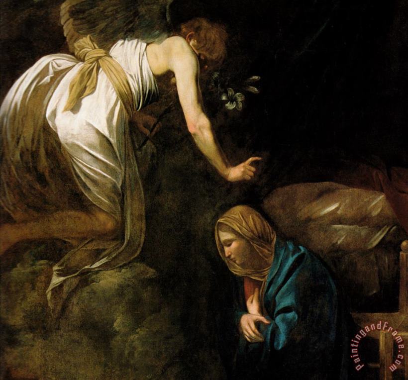 Annunciation painting - Caravaggio Annunciation Art Print