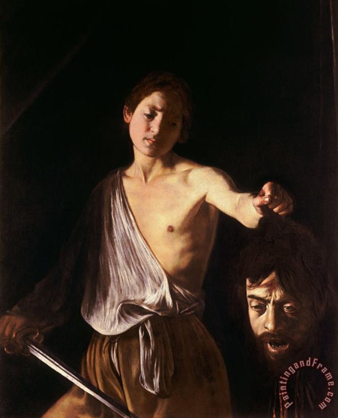 Caravaggio David Con La Testa Di Golia Art Painting