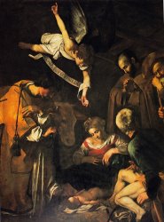 Caravaggio Nativity with St. Francis And St. Lawrence