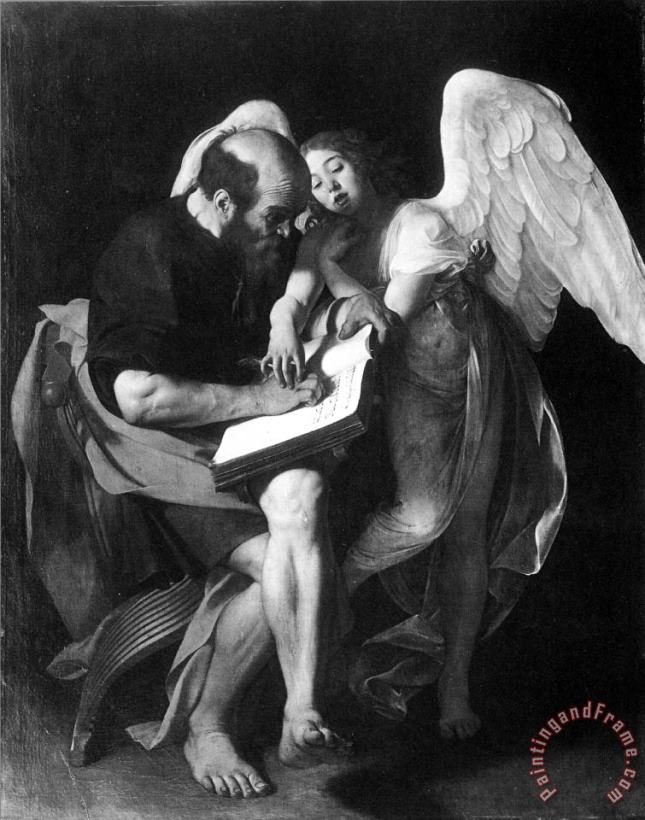 Caravaggio Saint Matthew Angel Art Print