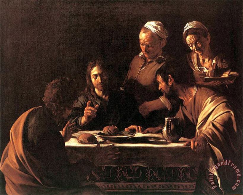 Supper at Emmaus 1606 painting - Caravaggio Supper at Emmaus 1606 Art Print