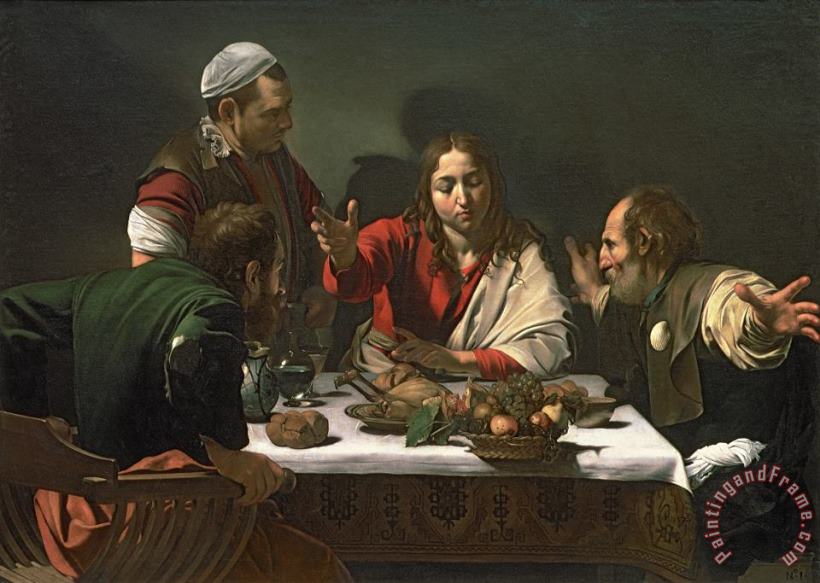The Supper at Emmaus painting - Caravaggio The Supper at Emmaus Art Print