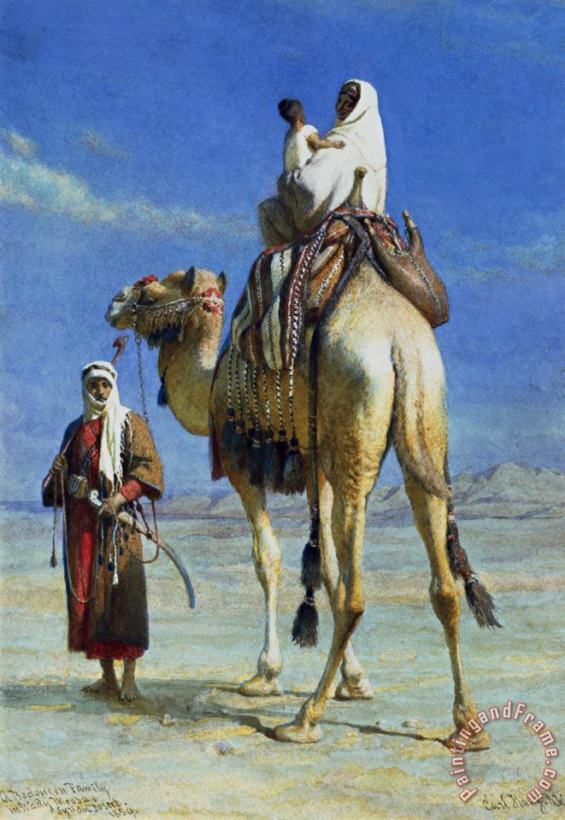 Carl Haag A Bedoueen Family in Wady Mousa Syrian Desert Art Print