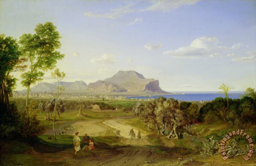 Carl Rottmann View over Palermo Art Painting