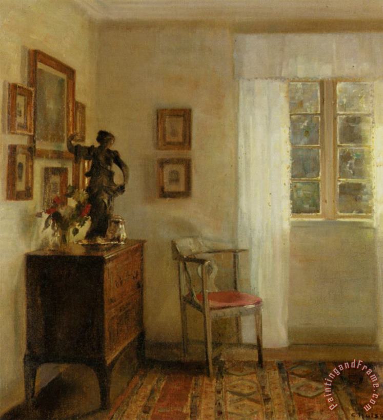 Carl Vilhelm Holsoe Interieur Med Chatol Art Painting