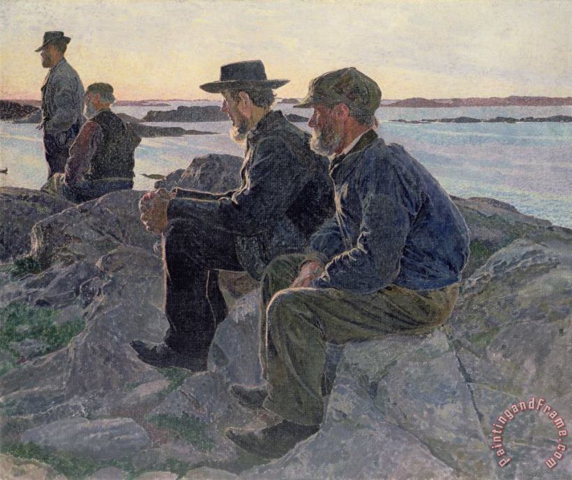 Carl Wilhelm Wilhelmson On the Rocks at Fiskebackskil Art Painting
