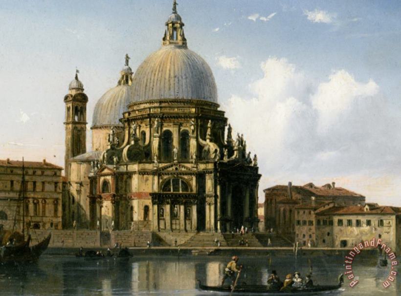 Santa Maria Della Salute Venice painting - Carlo Bossoli Santa Maria Della Salute Venice Art Print