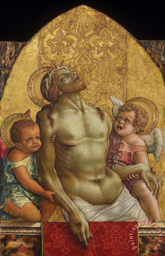 Dead Christ Supported by Two Angels painting - Carlo Crivelli Dead Christ Supported by Two Angels Art Print