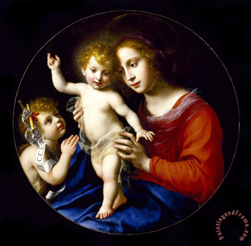 Carlo Dolci Virgin And Child with The Infant Saint John The Baptist Art Painting