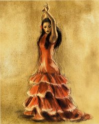 Caroline Gold Flamenco Dancer I