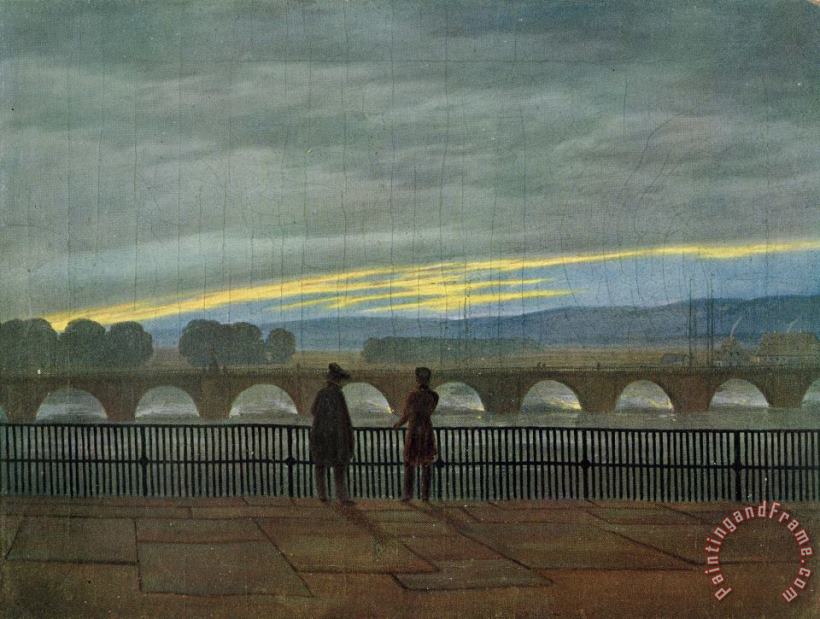 August Bridge in Dresden painting - Caspar David Friedrich August Bridge in Dresden Art Print