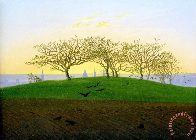 Caspar David Friedrich Hills And Ploughed Fields Near Dresden Art Print