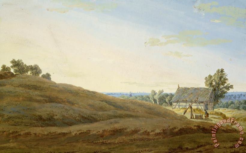 Caspar David Friedrich Hut with a Well on The Rugen (gouache on Paper) Art Painting