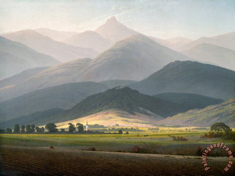 Caspar David Friedrich Landscape in The Riesengebirge Art Print