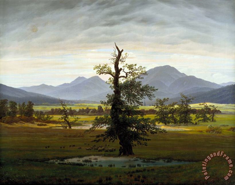 Caspar David Friedrich Landscape with Solitary Tree Art Print
