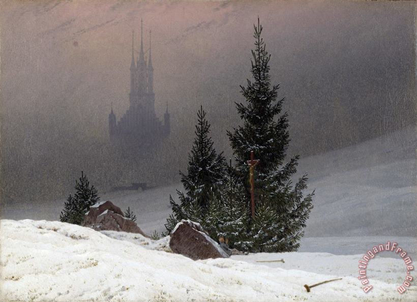 Winter Landscape painting - Caspar David Friedrich Winter Landscape Art Print